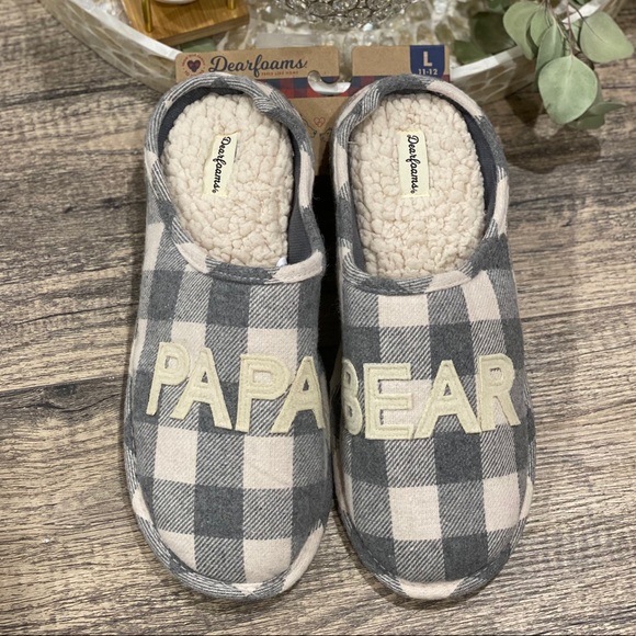 Dearfoams Men's Papa Bear Buffalo Check Slipper - Picture 2 of 9